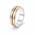 thumbnail image 3 of Earth Gems Jewelry Tri-Tone Spinner Ring – Sterling Silver Meditation Jewelry for Women, 3 of 7