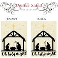 thumbnail image 4 of Oh Holy Night Traditional Christmas Burlap Garden Flag 12.5x18 Star of Bethlehem Xmas Shining Star Winter Snow Double Sided Outdoor Flag Banner Rustic Farmhouse Garden Yard House Decorations, 4 of 6