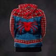 thumbnail image 4 of Unisex Spider Superhero Cosplay Hoodie, 3D Web Printed Long Sleeve Drawstring Hooded Sweatshirt Pullover for Halloween Party, Blue, S, 4 of 4