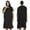 Black, variant on Men& Women's Hooded Terry Poncho Robe, Short Sleeve Quick Dry RobeSwim Beach Changing Cover Up with Pocket Yellow Free Size