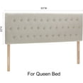thumbnail image 6 of Kingfun Tufted Upholstered Queen Size Bed Headboard in Modern Button Design, Adjustable Solid Wood Head Board, Premium Linen Fabric Padded Headboards in Bedroom (Beige, Queen), 6 of 8