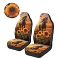 thumbnail image 3 of Uorisanigo Car Seat Covers for Front Seat, High Back Heavy Duty Seats Protectors, 2pcs Sunflower Horse Bucket Seats Covers for Cars, Trucks, Van, SUV, Not Airbag Compatible, 3 of 7