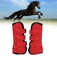 thumbnail image 4 of Bottes de Tendon avant Cheval, Bottes de Protection en Néoprène PU pour Entraînement pour Course Jambes avant Rouges, 4 of 7