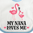 thumbnail image 4 of Inktastic Nana Loves Me Girl Flamingo Girls Baby Bib, 4 of 4