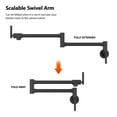 thumbnail image 6 of Kichae Matte Black Pot Filler Faucet, Wall Mount Kitchen Faucet with Double Joint Swing Arm and Single Hole 2 Handles, 6 of 9