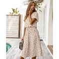 thumbnail image 5 of AURA Women Summer Maxi Dress V Neck A Line Polka Dot Lace Casual Vacation Dress, 5 of 6