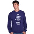 thumbnail image 5 of Keep Calm Fish On Fishing Enthusiast Men's Long Sleeve Tee T Shirt Brisco Brands X, 5 of 6