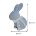 thumbnail image 2 of Easter Flocked Bunny Figurine with Bow, Realistic Fuzzy Rabbit Statue, Adorable Easter Bunny Decor Home Tabletop Decor, Soft Easter Decor for Cozy Farmhouse Mantel and Shelf Display, 7*8.6in, Blue, 2 of 8