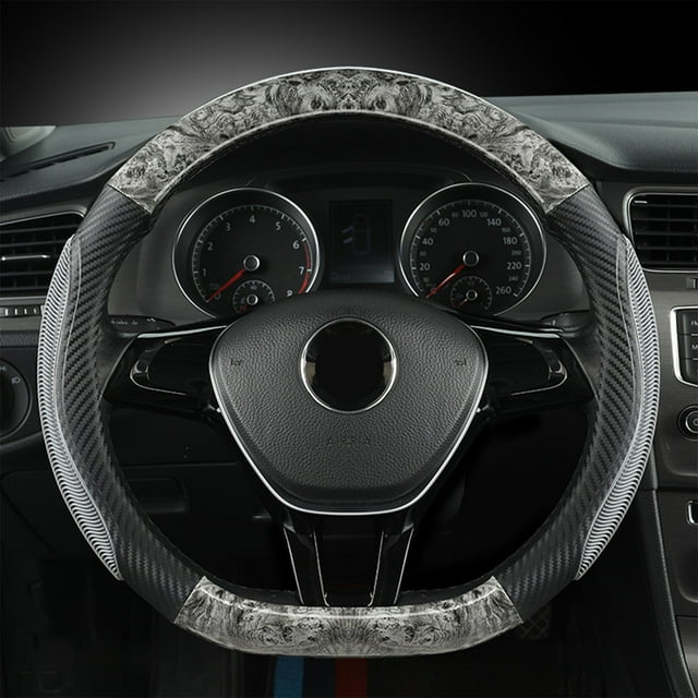 LSLJS Housse de Volant de Voiture Housse de Poignée de Volant Grain de Bois Respirant Housse de Volant