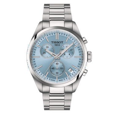 Tissot PR 100 Chronograph Quartz Ice Blue Dial Steel Men's Watch T150.417.11.351.00