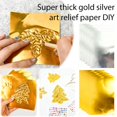 thumbnail image 3 of Foil Paper Art Foils Sheets Craft Set, Shimmer Gold Crafting Accessory DIY Engraving Painting Foil Embossing Kit for Crafting, Invitations, Christmas Decor, 3 of 9