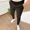 Men'S Casual Pants Elastic Four Season Texture Button Small Legs