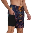 thumbnail image 2 of Logiee Dreamy Jester Under Stars Print Men's Swim Trunk,Quick Dry Board Shorts ,Men's Swim Trunks with Compression Liner, Bathing Suits with Pockets-X-Large, 2 of 6
