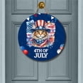 thumbnail image 2 of Patriotic Maine Coon Celebrates 4th of July Round Wood Sign Cat Lover Kitten Owner Gifts Hanging Wall Home Decor - 02009, 2 of 5