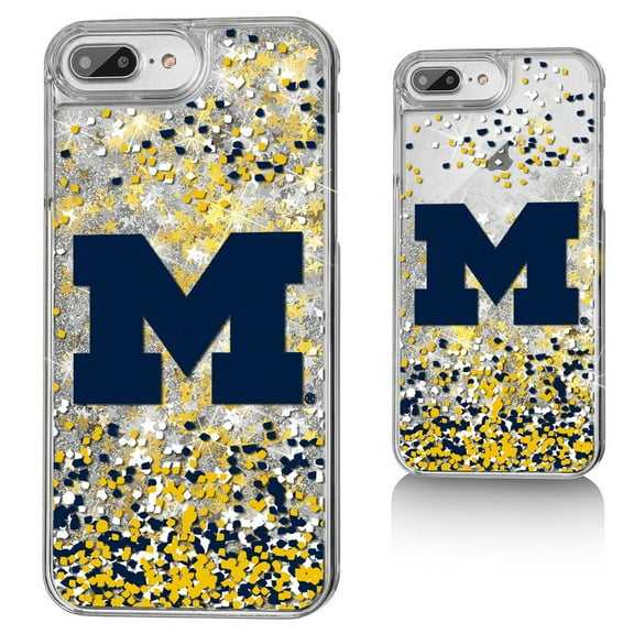 Michigan Wolverines iPhone Glitter Confetti Design Case