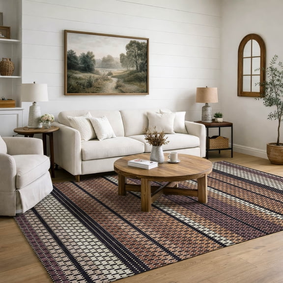 Addison Rugs Mayfield Premium Machine Washable Transitional Fruits Paprika Rectangle Rug, 10' x 14'