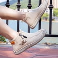 thumbnail image 5 of Women's Casual Ankle Boots Lightweight Comfortable Leather Outdoor Work Shoes Travel Camping Driving Shoes White 10 US, 5 of 7