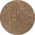 thumbnail image 1 of Ahgly Company Indoor Round Oriental Brown Industrial Area Rugs, 3' Round, 1 of 4
