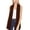 Brown, variant on Women's Sleeveless Long Body Open Draped Front Solid Cardigan Vest S-3XL