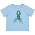 thumbnail image 3 of Inktastic Ovarian Cancer Awareness Teal Ribbon Made of Hearts Boys or Girls Baby T-Shirt, 3 of 5