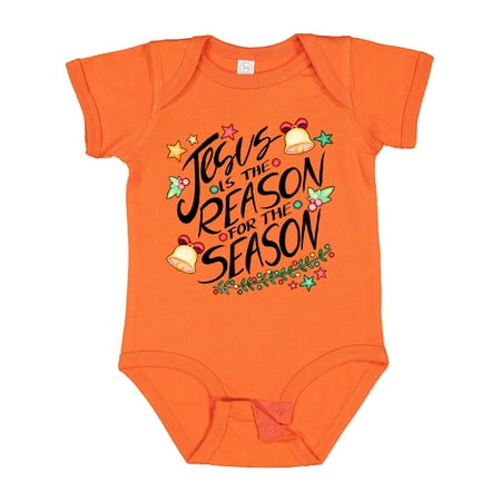 

Inktastic Jesus is the Reason for the Season Christmas Bells and Stars Gift Baby Boy or Baby Girl Bodysuit