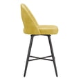 thumbnail image 5 of Weston Home Krista 24" Metal Swivel Mid Back Counter Stools, Set of 2, Yellow, 5 of 10
