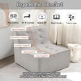 thumbnail image 2 of Aukfa Lazy Floor Sofa Chair, Fireside Chair, Teddy Velvet Bean Bag Chair, Tatami Sofa, Gray, 2 of 8