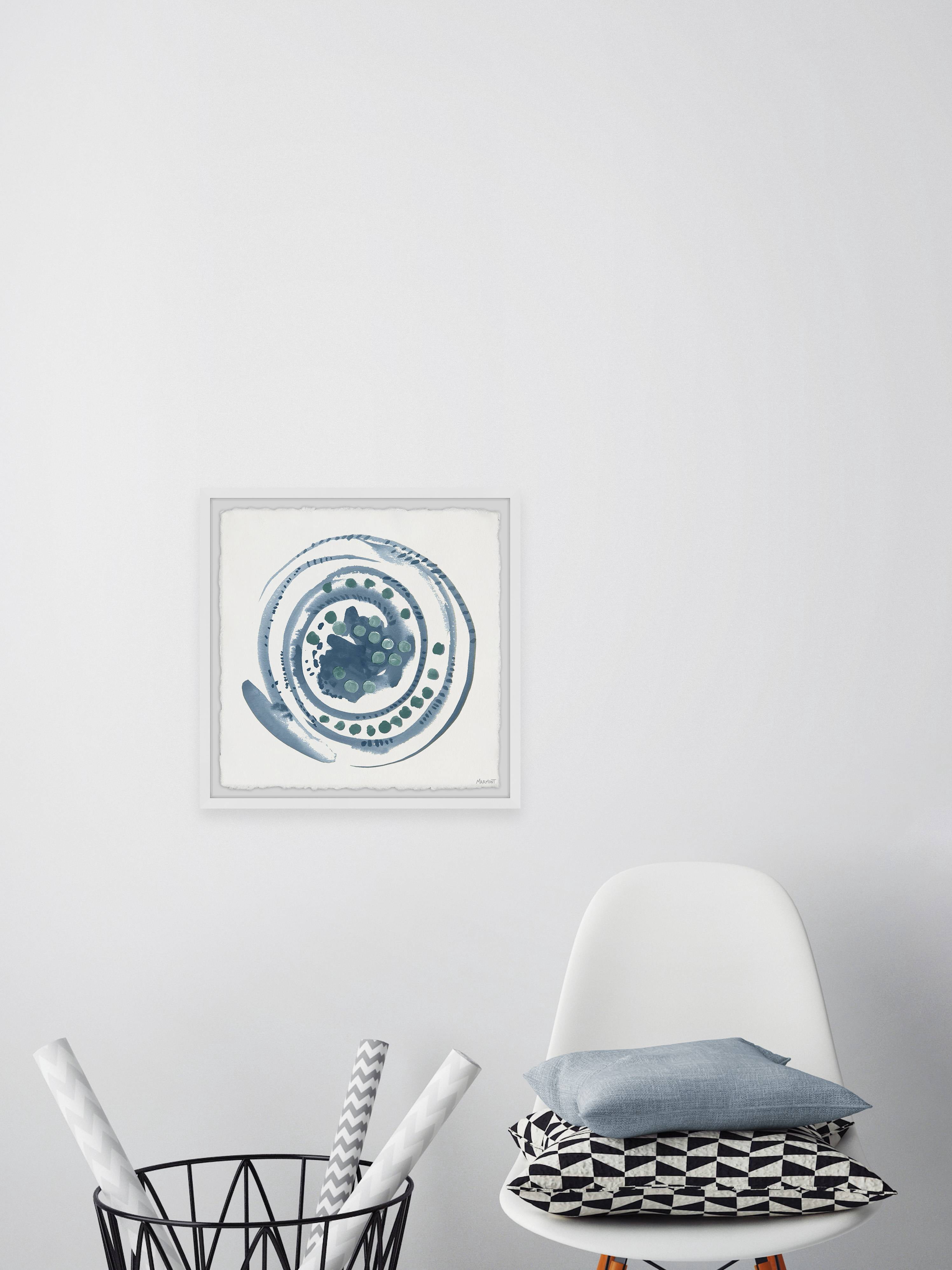 Marmont Hill Swirl of Blue Framed Wall Art
