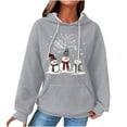 thumbnail image 3 of Jsaierl Women's Christmas Waffle Hoodies Cute Christmas Graphic Sweatshirt Soft Pullover Sweater Tops Round Neck Dressy Casual Long Sleeve Shirts Christmas Clothes, 3 of 5
