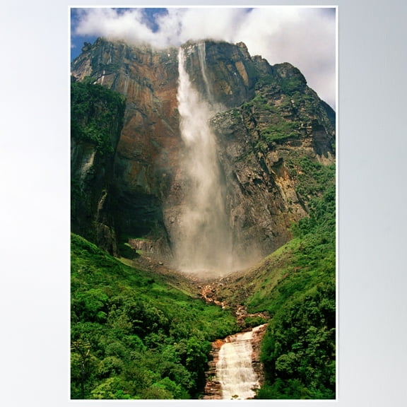 Angel Falls, Canaima National Park, Venezuela Poster Wall Art, Modern Wall Decor, 8x12 UNFRAMED
