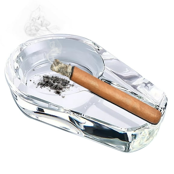 VGAzer Clear Glass Crystal Ashtray, Indoor Outdoor Home Ash Tray Holder,Tabletop Decor ,Fancy Gift