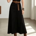 thumbnail image 4 of Morttic Women's Shirt Dress with Belt – Short Sleeve Solid Color Summer Casual A-Line Maxi Dress for Office & Daily Wear Black，M, 4 of 6