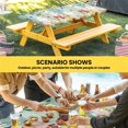thumbnail image 6 of Easter Table Cloths for 4 Foot Rectangle Tables, Spring Watercolor Eggs Country Tulip Wooden Grain Patio Waterproof Elastic Fitted Tablecloths, Washable Rectangular Table Cover for Camping, 6 of 8