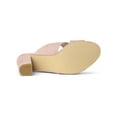 thumbnail image 5 of BLISSFUL STEP Women's Sandals Block Heels Crisscross Strap Mules Slide Sandals Pink 7.5, 5 of 7