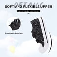 thumbnail image 2 of EUXTERPA Girls Black Glitter Shoes Toddler Casual Walking Sneakers with Hook and Loop Big Kid Size 1, 2 of 6