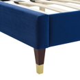 thumbnail image 6 of Platform Bed Frame, Full Size, Velvet, Blue Navy, Modern Contemporary Urban Design, Bedroom Master Guest Suite, 6 of 10