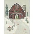 thumbnail image 2 of Britton, Pam 19x24 Gold Ornate Wood Framed with Double Matting Museum Art Print Titled - Holiday Barn, 2 of 4