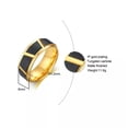 thumbnail image 2 of 8MM Gold Plated Tungsten Carbide Wedding Band Men's Black Brushed Ring Size 7-12, 2 of 6