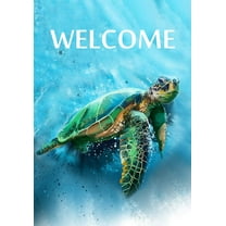 Welcome Sea Turtle Beach House Flag Tropical Ocean Summer Outdoor Yard Flag 28" x 40"