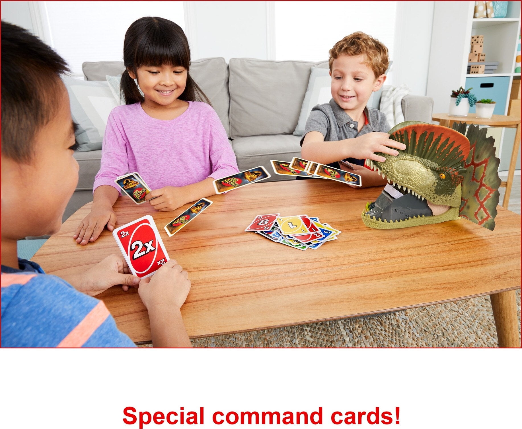 UNO Attack Jurassic World Domination Card Game For Kids with Dinosaur Card Launcher