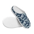 thumbnail image 3 of Goofa A Japanese Great Wave Print Womens Mens Cotton Lightweight House Slippers , Washable Home Slippers,Indoor Comfy Bedroom Cozy Slippers-46/47, 3 of 7
