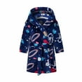thumbnail image 2 of Elainilye Fashion Kids Boys Girls Fleece Robe Flannel Hooded Bathrobe Toddler Soft Fuzzy Robes with Belt Pajamas Sleepwear,Blue, 2 of 3