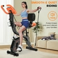 thumbnail image 4 of pooboo 4-in-1 Exercise Bike, Foldable Stationary Bike, Tri-Position Indoor Cycling Bike with 8-Level Resistance, Arm Resistance Bands, Pulse Sensor & Back Support Cushion for Home Gym Workout, 4 of 11