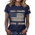 thumbnail image 2 of NMMUED 250 Years America Anniversary Flag Shirt Women 4th of July Shirts Patriotic Independence Day Short Sleeve Outfit Navy XL, 2 of 6