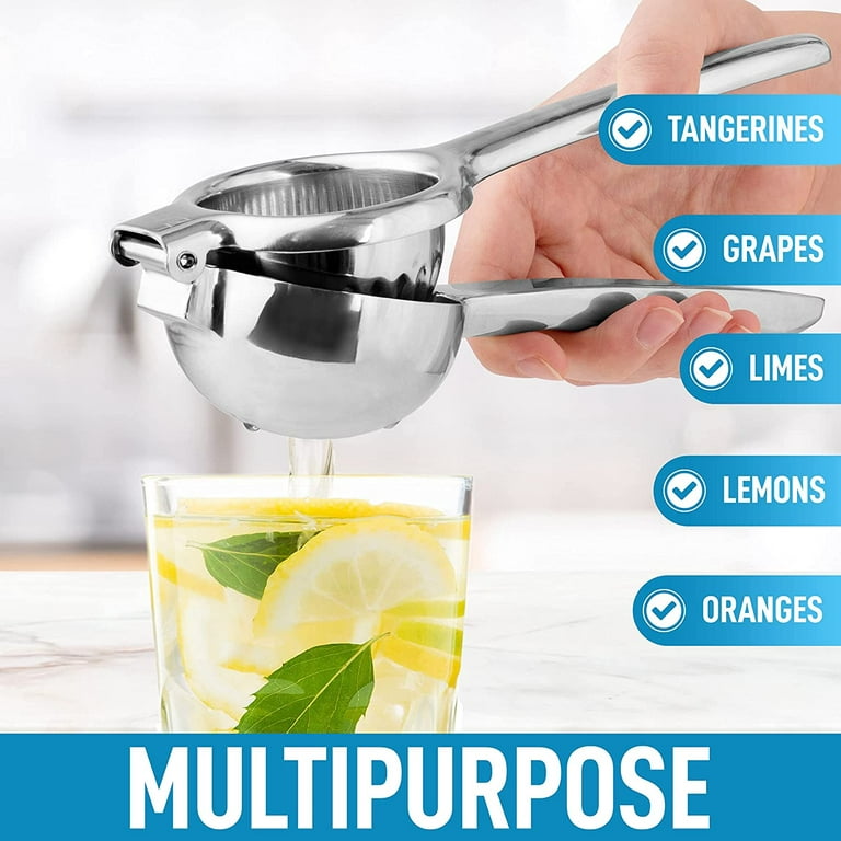 Zulay Metal 2-In-1 Lemon Lime Squeezer - Hand Juicer Lemon Squeezer Gets  Every Last Drop with Cheese Slicer With Adjustable Thickness - Yahoo  Shopping