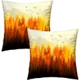 thumbnail image 2 of Autumn Forest Throw Pillow Covers 20x20 Inch, Fall Woods Landscape Decorative Pillow Cases Cotton Square Cushion Cover for Home Sofa Couch Bed Patio Seasonal Decor, 2 of 6