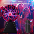 thumbnail image 4 of Lámpara De Bola De Plasma Estático Mágico Control De Sonido, 4 of 5