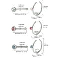thumbnail image 4 of Body Jewelry Women's 16G Surgical Steel Crystal Nose Studs and Hoops in Mixed Colors, 6 Pack, 4 of 5