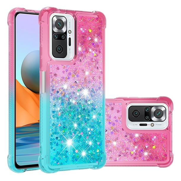 Funda para Xiaomi Redmi Note 10 PRO/PRO MAX Transparente con Brillos Carcasa Protectora Antigolpes con Glitter Brillante