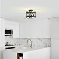 thumbnail image 2 of Juno 14 in. 4-Light Indoor Brown and Matte Black Finish Semi-Flush Mount Ceiling Light with Light Kit, 2 of 5
